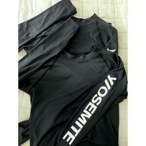 Bundle of 2 JAMES PERSE YOSEMITE Long Sleeve Performance Tee Upf 40 Sz 1 S Black